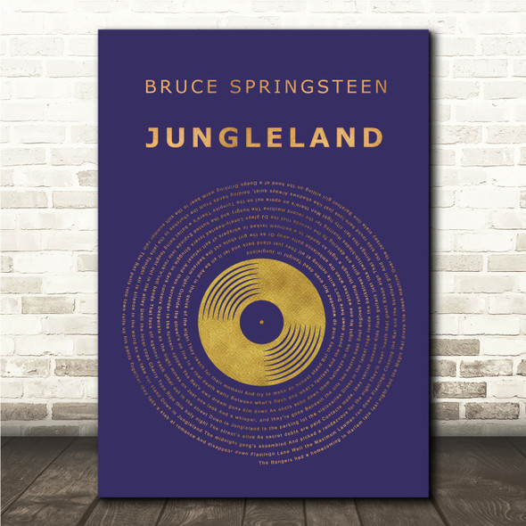 Bruce Springsteen Jungleland Blue & Copper Gold Vinyl Record Song Lyric Print
