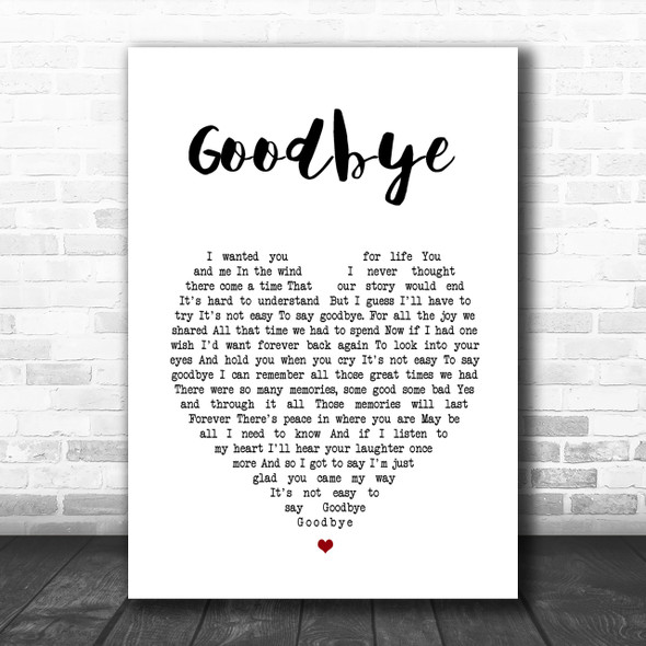 Lionel Richie Goodbye Heart Song Lyric Music Wall Art Print