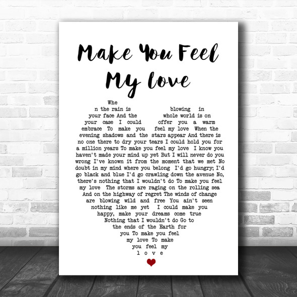 Make You Feel My Love Adele Heart Song Lyric Music Wall Art Print