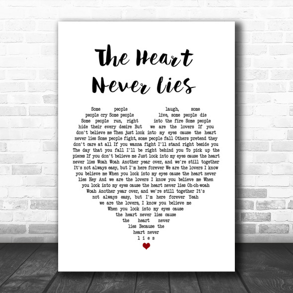 McFly The Heart Never Lies White Heart Song Lyric Music Wall Art Print