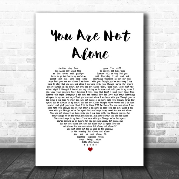 Michael Jackson You Are Not Alone Heart Song Lyric Music Wall Art Print