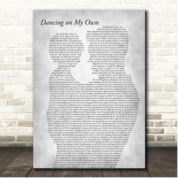 Robyn Dancing on My Own Father & Child Grey Song Lyric Print