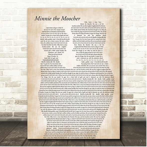 Cab Calloway Minnie the Moocher Father & Child Song Lyric Print