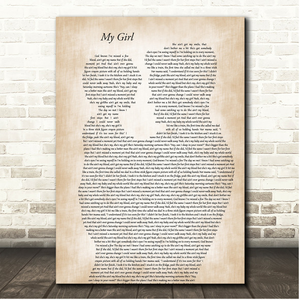 Elvie Shane My Girl Father & Child Song Lyric Print