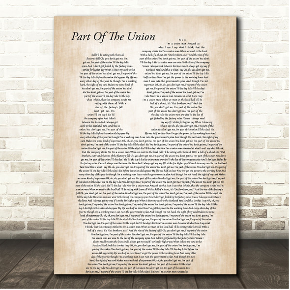 Strawbs Part Of The Union Father & Child Song Lyric Print