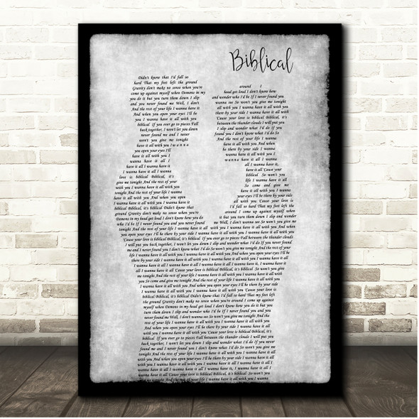 Calum Scott Biblical Grey Black Border Gay Men Song Lyric Print