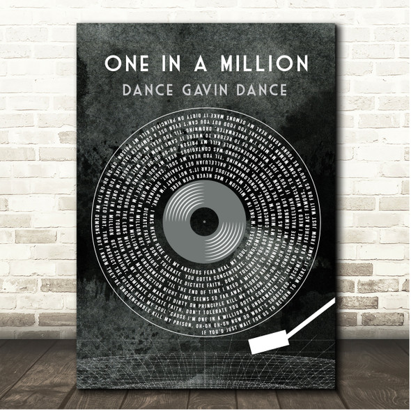 Dance Gavin Dance One In a Million Grunge Grey Vinyl Record Song Lyric Print