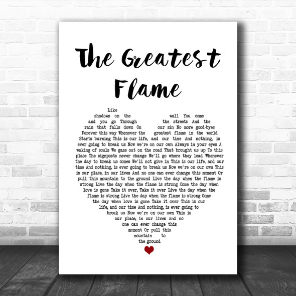 Runrig The Greatest Flame White Heart Song Lyric Music Wall Art Print