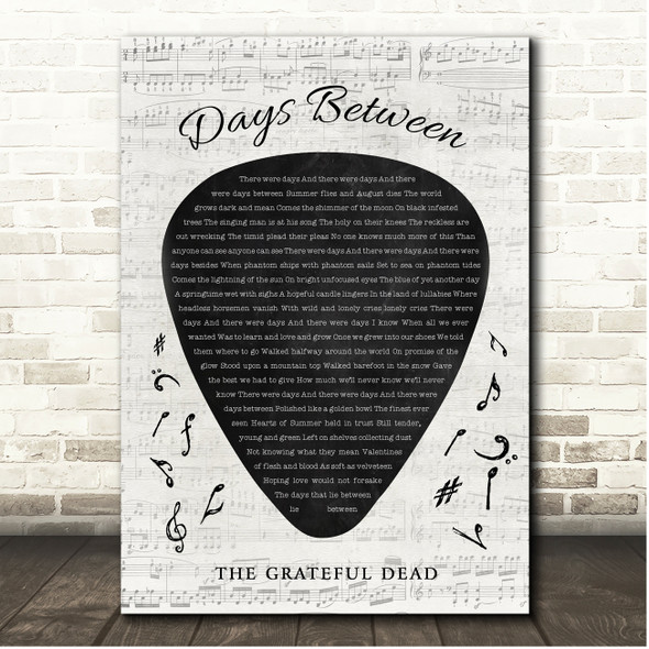 The Grateful Dead Days Between Guitar Pick Plectrum Song Lyric Art Print