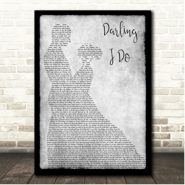 Landon Pigg, Lucy Schwartz Darling I Do Grey Couple Dancing Song Lyric Print