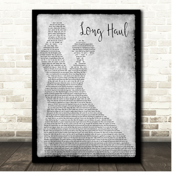 Ian Munsick Long Haul Grey Couple Dancing Song Lyric Print