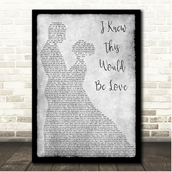 Imaginary Future I Knew This Would Be Love Grey Couple Dancing Song Lyric Print