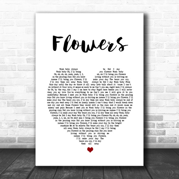 Sweet Female Attitude Flowers Heart Song Lyric Music Wall Art Print