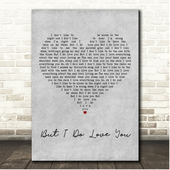 LeAnn Rimes But I Do Love You Grey Heart Song Lyric Print