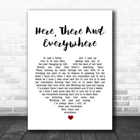  Here, There and Everywhere Song Lyric Quote Print