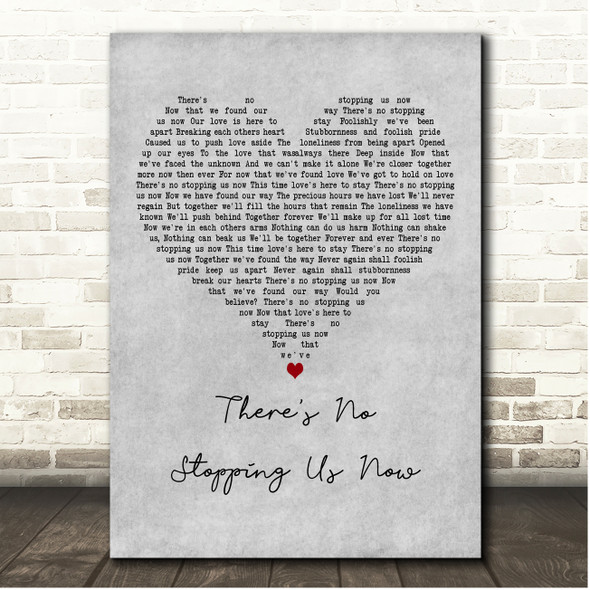 The Supremes There's No Stopping Us Now Grey Heart Song Lyric Print