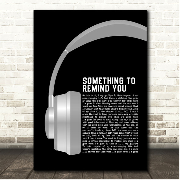 Staind Something to Remind You Grey Headphones Song Lyric Print