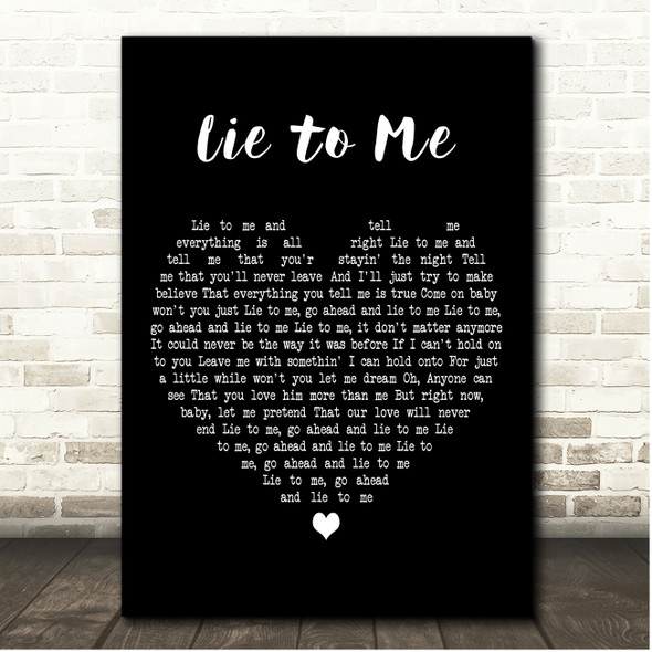 Johnny Lang Lie to Me Black Heart Song Lyric Print