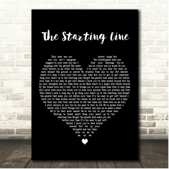 Keane The Starting Line Black Heart Song Lyric Print