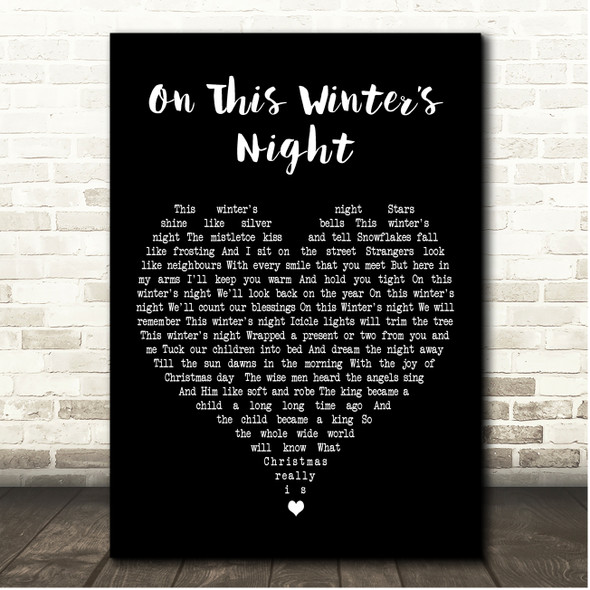 Lady A On This Winters Night Black Heart Song Lyric Print