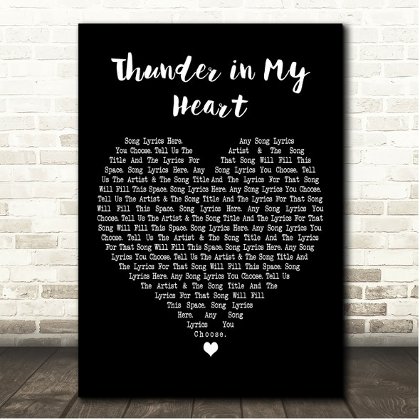 Leo Sayer Thunder in My Heart Black Heart Song Lyric Print