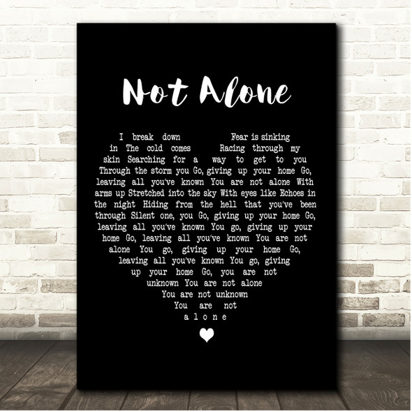 Linkin Park Not Alone Black Heart Song Lyric Print