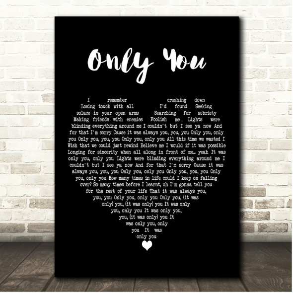 Markus Feehily Only You Black Heart Song Lyric Print