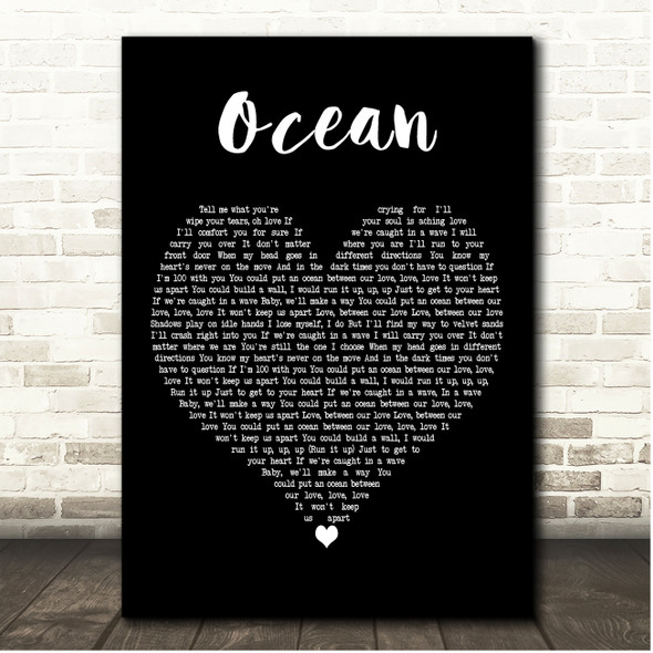Martin Garrix Ocean Black Heart Song Lyric Print