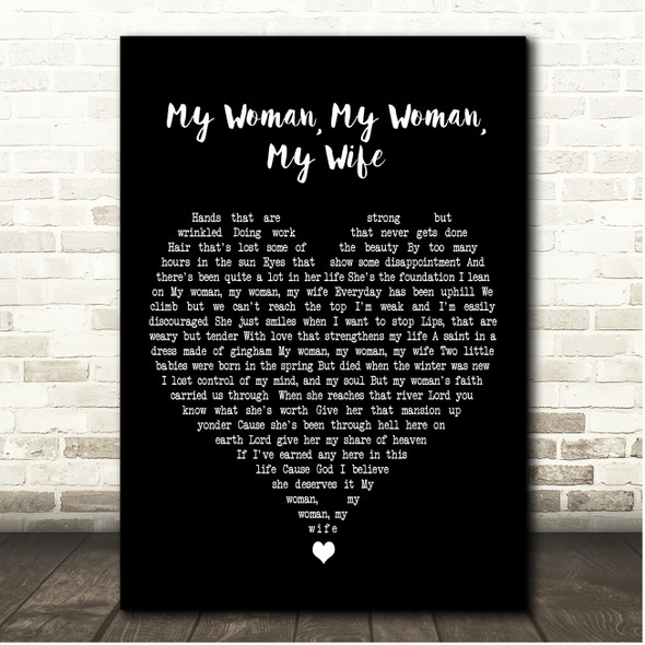 Marty Robbins My Woman, My Woman, My Wife Black Heart Song Lyric Print