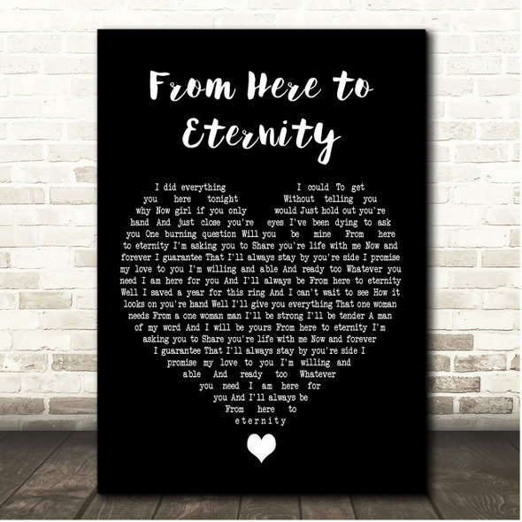 Michael Peterson From Here to Eternity Black Heart Song Lyric Print