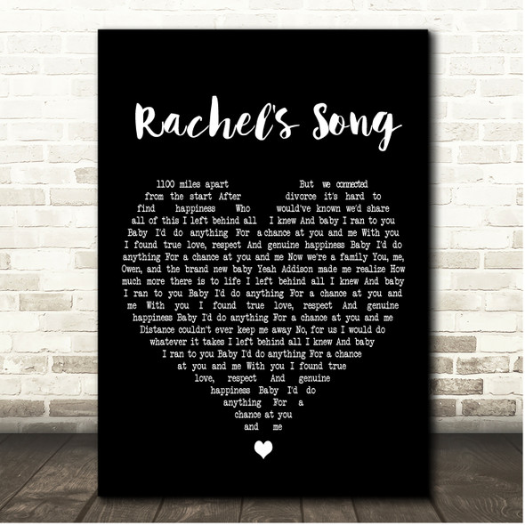Mimi My Rachel's Song Black Heart Song Lyric Print