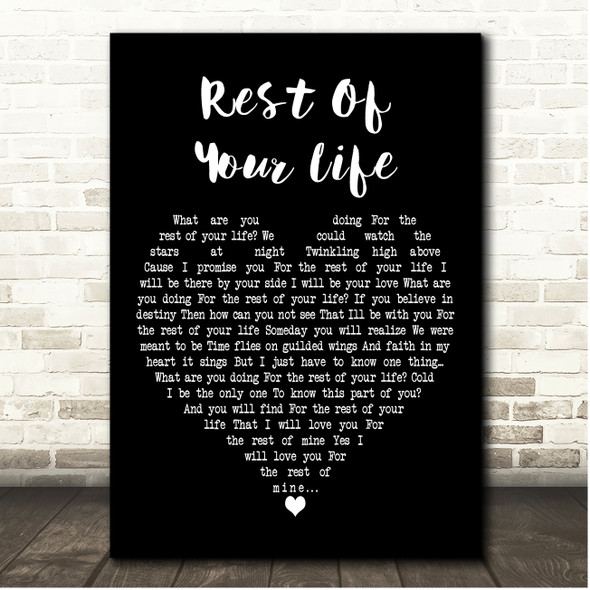 Na Leo Pilimehana Rest Of Your Life Black Heart Song Lyric Print