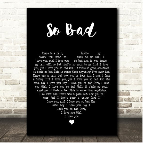 Paul McCartney So Bad Black Heart Song Lyric Print