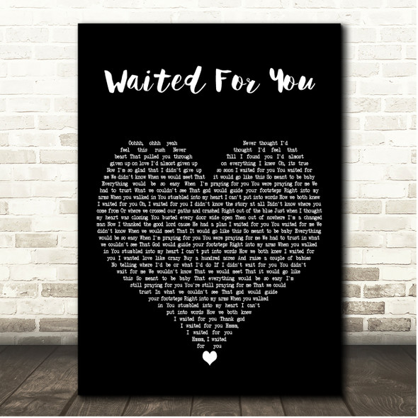 Private Drive Waited For You Black Heart Song Lyric Print