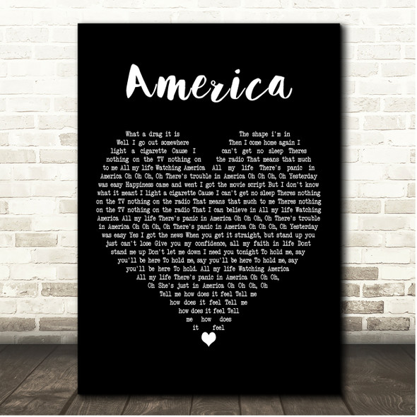 Razorlight America Black Heart Song Lyric Print