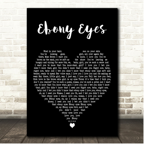 Rick James Ebony Eyes Black Heart Song Lyric Print