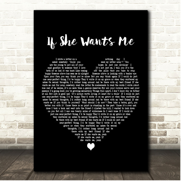 Belle & Sebastian If She Wants Me Black Heart Song Lyric Print