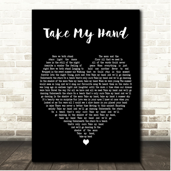 Skerryvore Take My Hand Black Heart Song Lyric Print