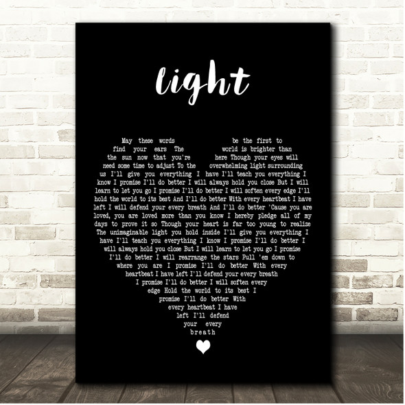 Sleeping At Last Light Black Heart Song Lyric Print