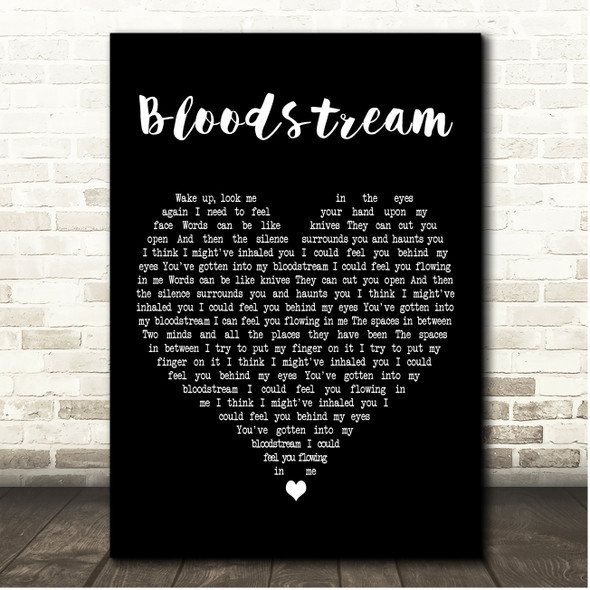 Stateless Bloodstream Black Heart Song Lyric Print