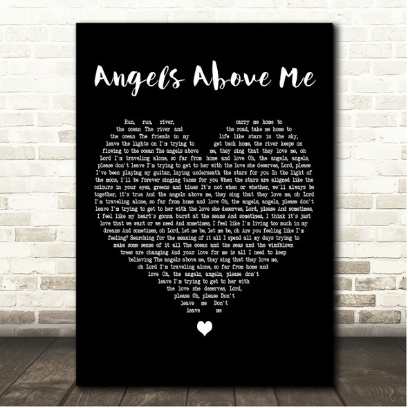 Stick Figure Angels Above Me Black Heart Song Lyric Print