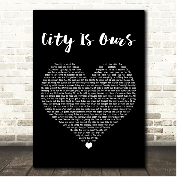 Big Time Rush City Is Ours Black Heart Song Lyric Print