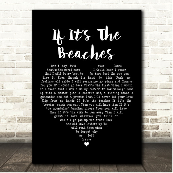 The Avett Brothers If Its The Beaches Black Heart Song Lyric Print