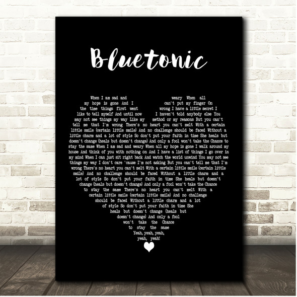 The Bluetones Bluetonic Black Heart Song Lyric Print