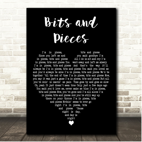 The Dave Clark Five Bits and Pieces Black Heart Song Lyric Print