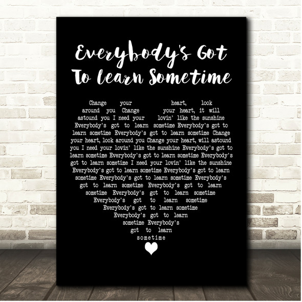 The Korgis Everybody's Got To Learn Sometime Black Heart Song Lyric Print