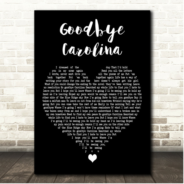 The Marcus King Band Goodbye Carolina Black Heart Song Lyric Print