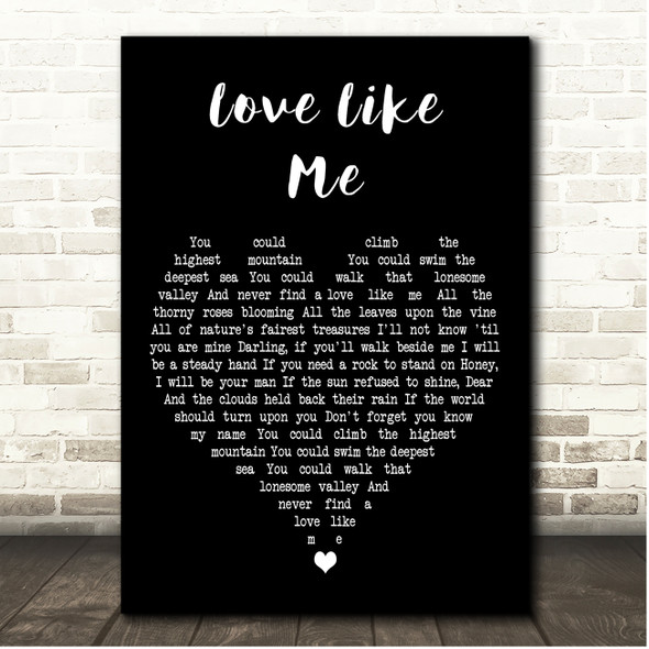 Billy Strings Love Like Me Black Heart Song Lyric Print