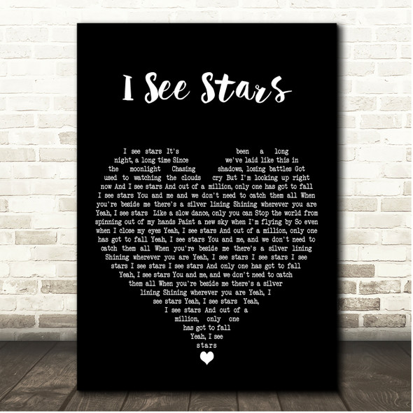 The Shires I See Stars Black Heart Song Lyric Print