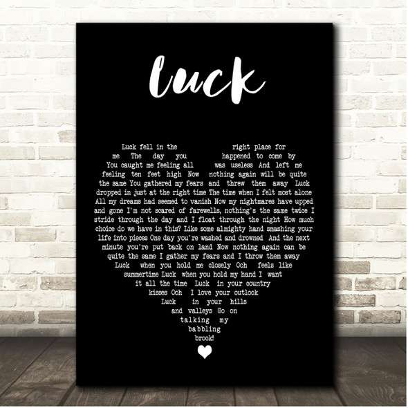 The Style Council Luck Black Heart Song Lyric Print